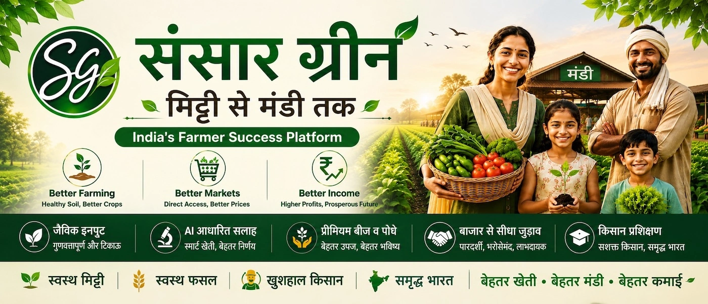 Rajeev Singh, Founder and Managing Director of Sansar Green Mission, introducing Sansar Bazaar, an integrated Soil-to-Market agri-commerce platform combining digital marketplace and Sansar Organic Bazaar retail stores for agricultural inputs, farm produce, and farmer services.