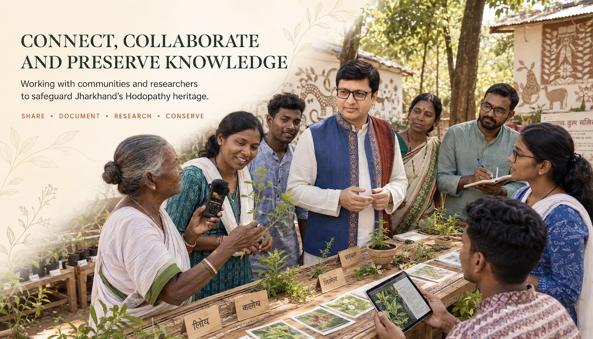 Rajeev Singh connecting with Jharkhand tribal knowledge holders to preserve Hodopathy and indigenous knowledge of medicinal plants forests and traditions